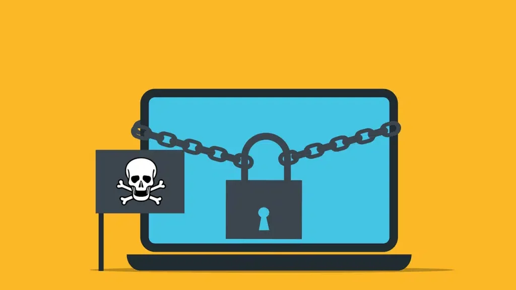 malware laptop illustration