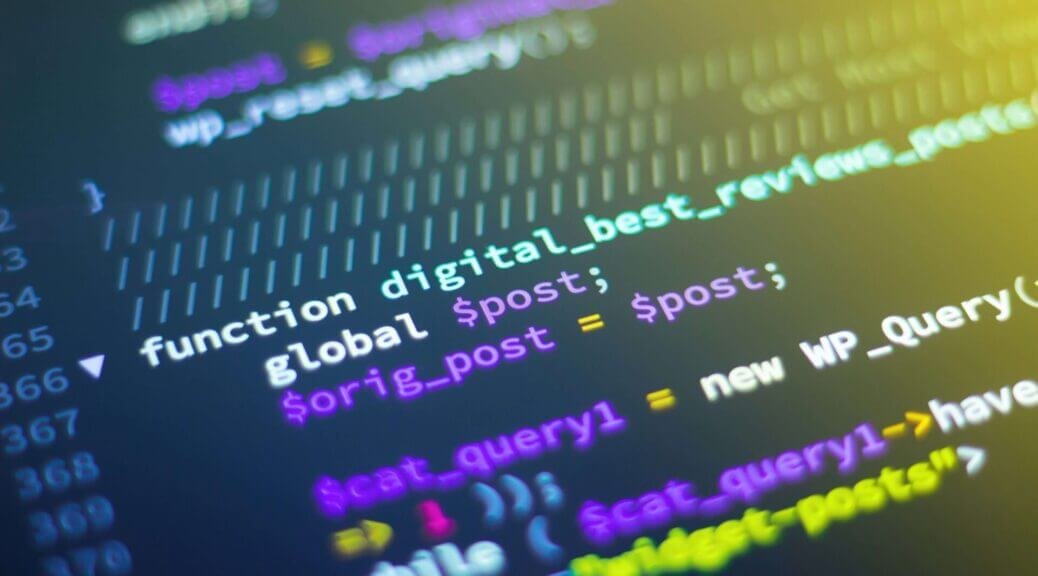 a closeup photo of a code on a screen